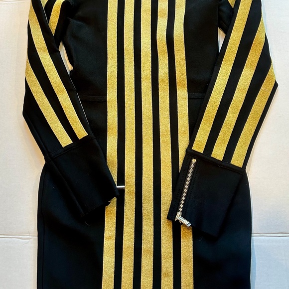 House of CB Black/Gold Stripe Bandage Dress - Picture 6 of 6